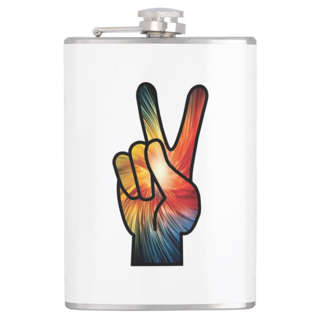 Rainbow Peace Hip Flask (Front)