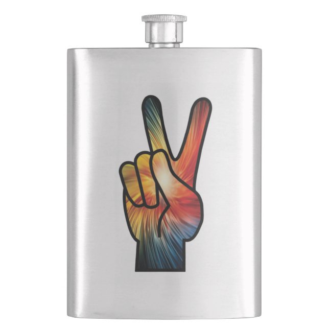 Rainbow Peace Hip Flask (Front)