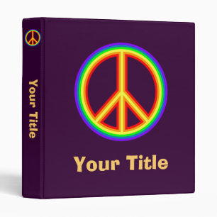 Rainbow Peace Sign Binder