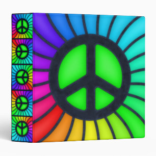 Rainbow Peace Sign Binder