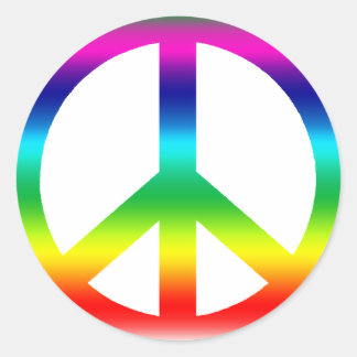 Rainbow Peace Sign Classic Round Sticker