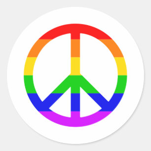 Rainbow Peace Sign Classic Round Sticker