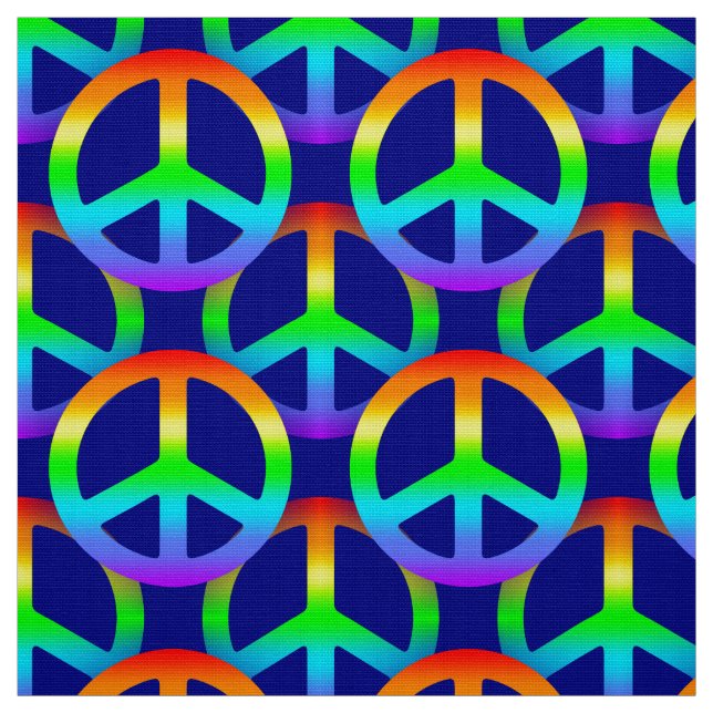 Rainbow Peace Sign Fabric (Swatch)