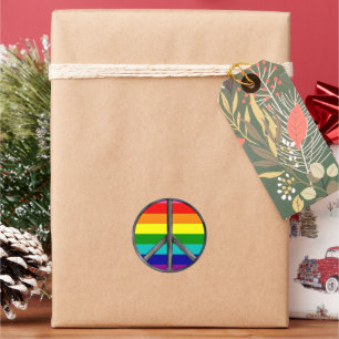 Rainbow Peace Sign LGBTQ Pride Symbol Classic Round Sticker