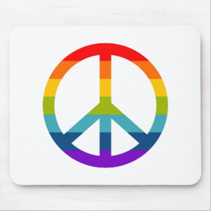 Rainbow Peace Sign Mouse Pad