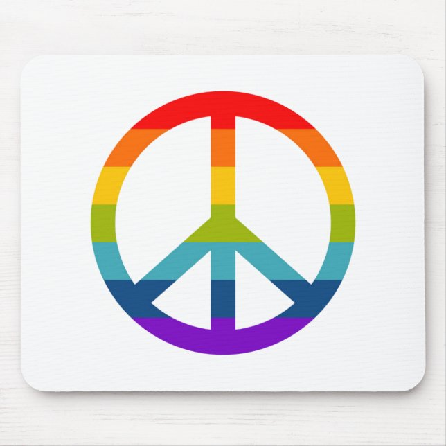 Rainbow Peace Sign Mouse Pad (Front)