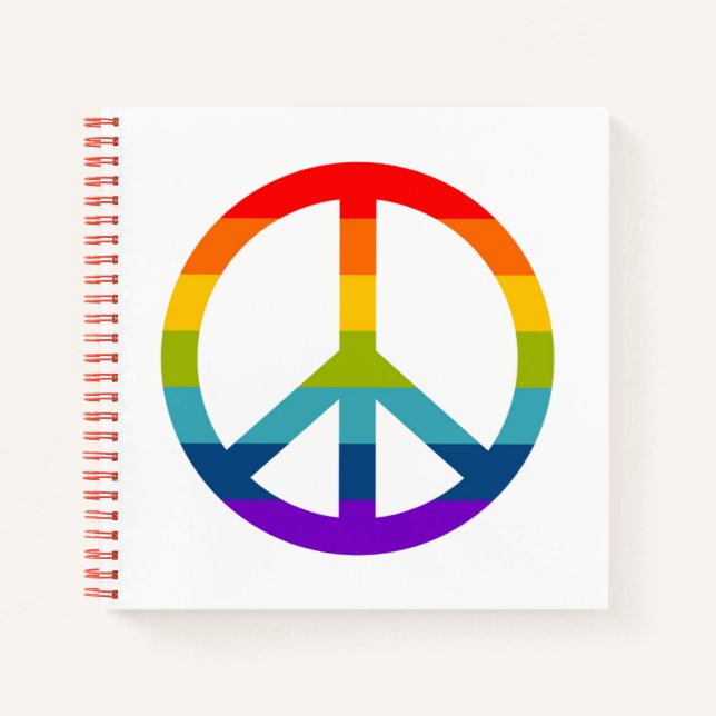 Rainbow Peace Sign Notebook (Front)