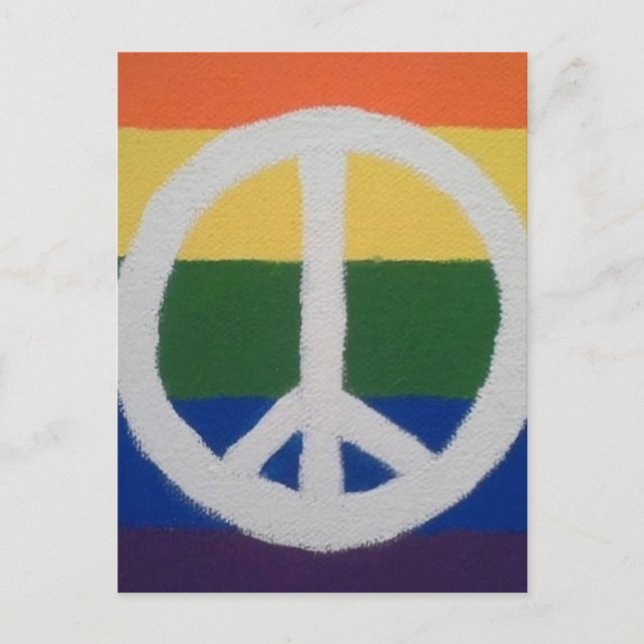 Rainbow Peace Sign  Postcard (Front)