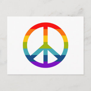 Rainbow Peace Sign Postcard