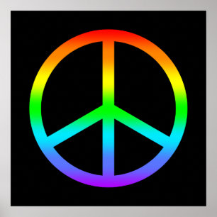 Rainbow Peace Sign Poster
