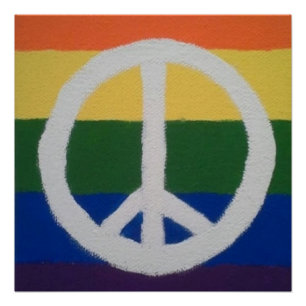 Rainbow Peace Sign Poster