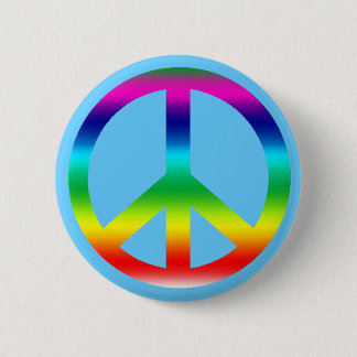 Rainbow Peace Sign Products 2 Inch Round Button