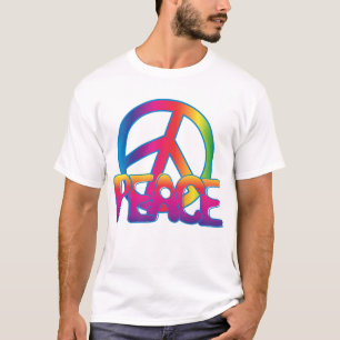 Rainbow Peace Sign Retro Hippie T-Shirt