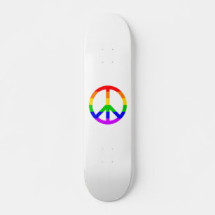 Rainbow Peace Sign Skateboard