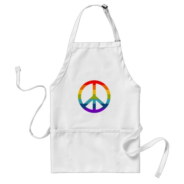 Rainbow Peace Sign Standard Apron (Front)