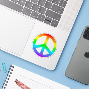 Rainbow Peace Sign Sticker