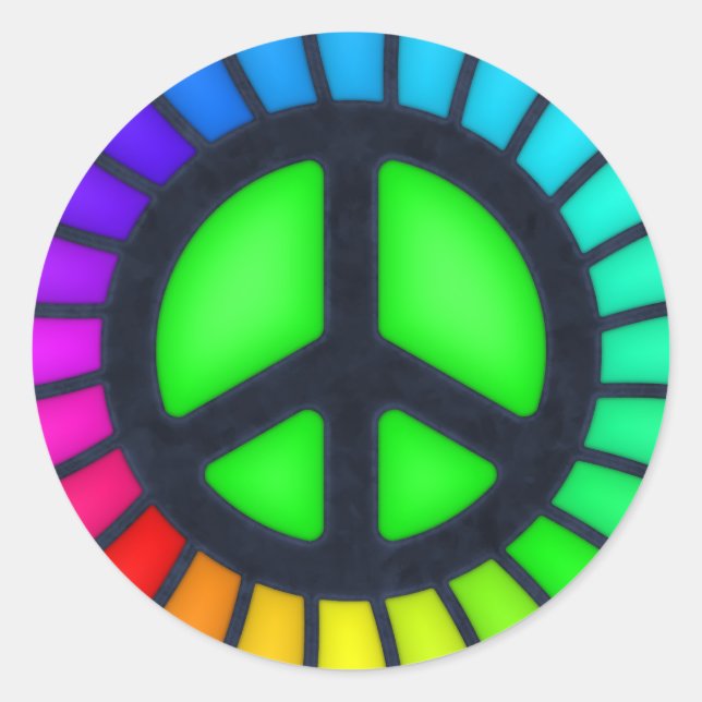 Rainbow Peace Sign Sticker (Front)