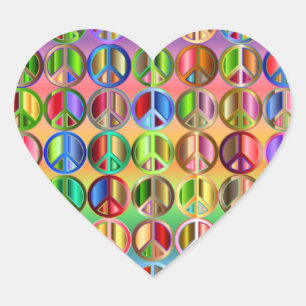 Rainbow peace sign stickers