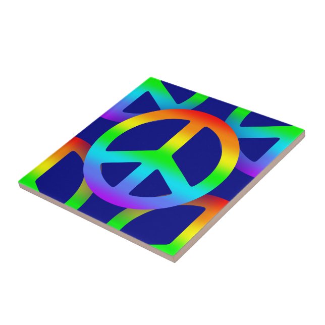 Rainbow Peace Sign Tile (Side)