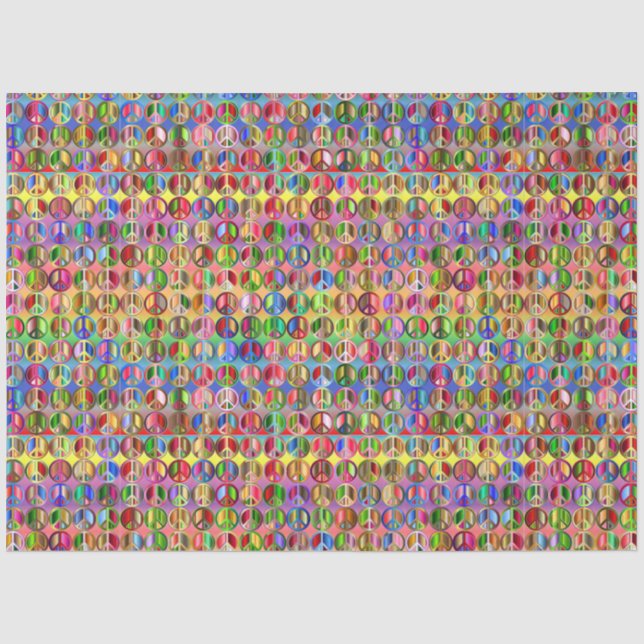 Rainbow peace sign tissue paper (Front)