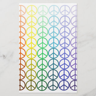 Rainbow Peace Signs Stationery