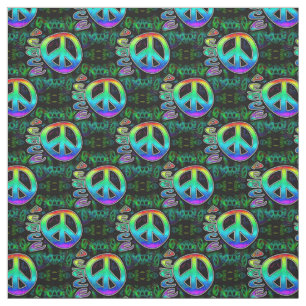 Rainbow Peace Symbol Fabric