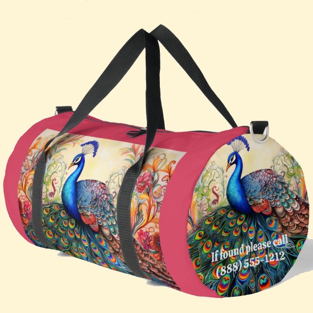 Rainbow Peacock Large Duffel Bag (Creator Uploaded)