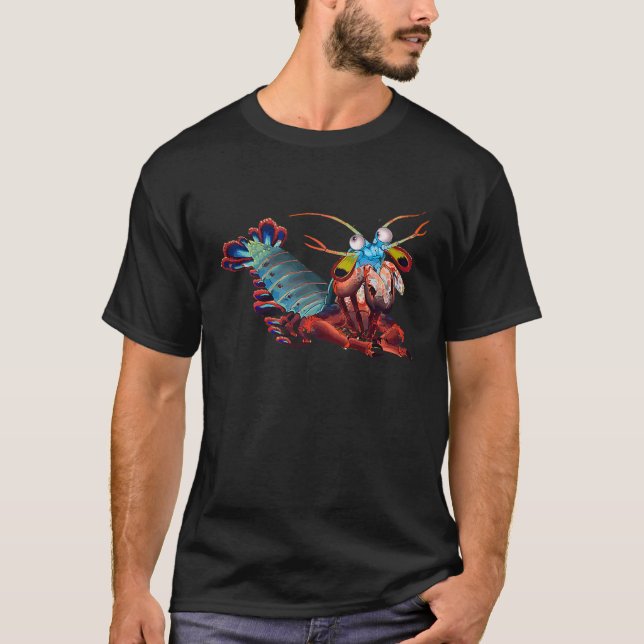 Rainbow Peacock Mantis Shrimp Science Under Water  T-Shirt (Front)