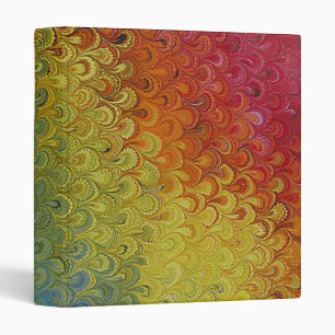 Rainbow Peacock Marble Binder