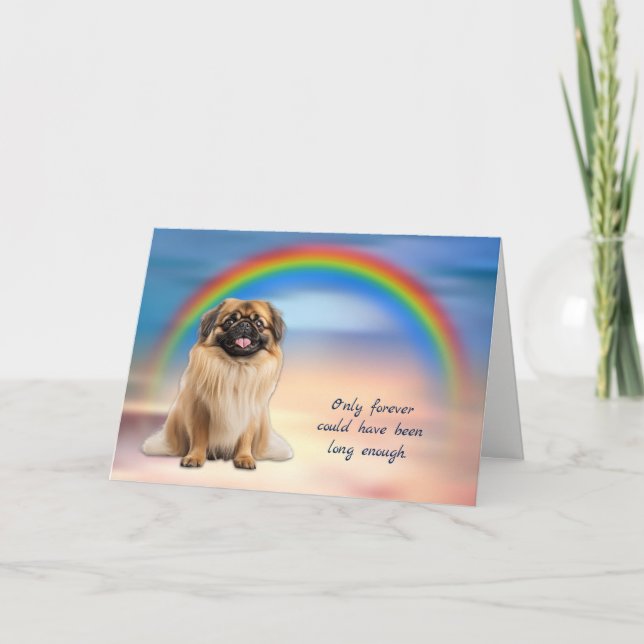 Rainbow Pekingese Dog Perdre la carte de sympathie (Devant)