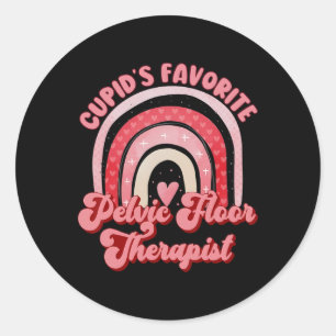 Rainbow Pelvic Floor Physical Therapist Valentine Classic Round Sticker