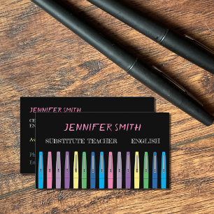 Rainbow Pen Enseignant Carte de visite noir