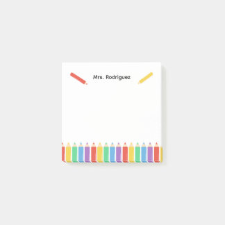 Rainbow Pencil Teacher Crayons Post-it Notes