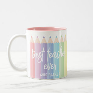 Rainbow Pencils Best Teacher Ever Mug