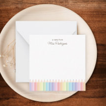 Rainbow Pencils Personalized Teacher Note