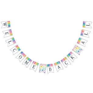 Rainbow Pencils Welcome Back All School Bunting Flags