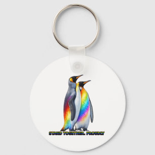 Rainbow Penguin Pride – Stand Together Keychain