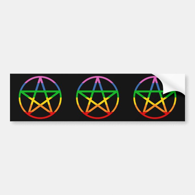 Rainbow Pentacle Bumper Sticker (Front)
