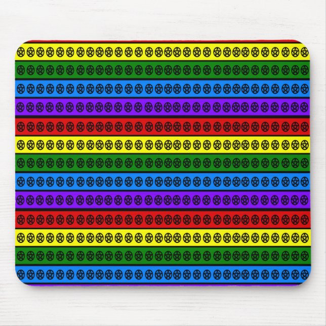 Rainbow Pentacle Mouse Pad (Front)
