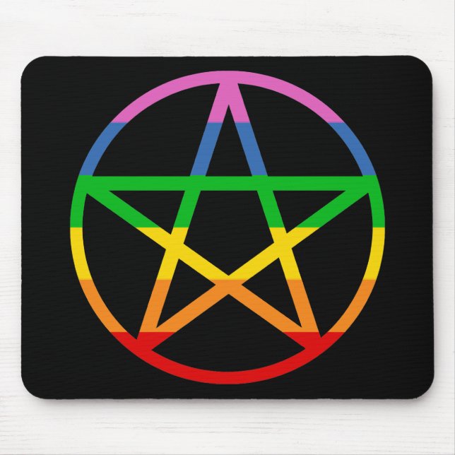 Rainbow Pentacle Mouse Pad (Front)