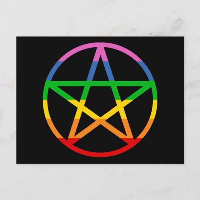 Rainbow Pentacle Postcard (Front)