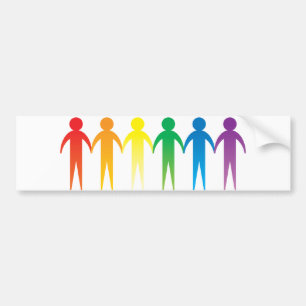Rainbow People Bumper Sticker
