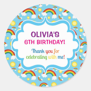 Rainbow personalised personalized cute cloud seals