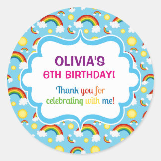 Rainbow personalised personalized cute cloud seals