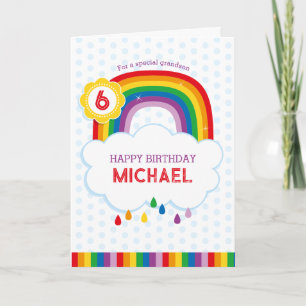 Rainbow Personalized Birthday Card for Kids