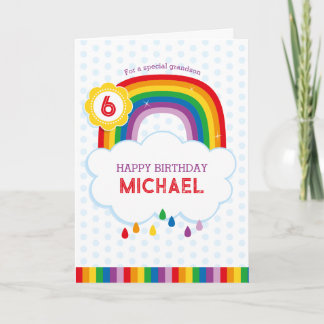 Rainbow Personalized Birthday Card for Kids