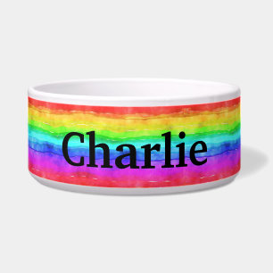Rainbow Personalized Cat/Dog Pet Bowl