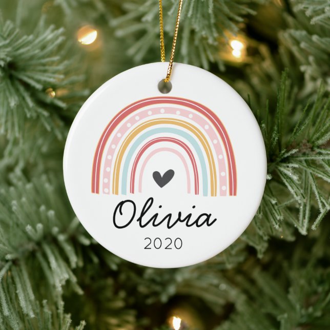 Rainbow personalized Christmas Ornament (Tree)