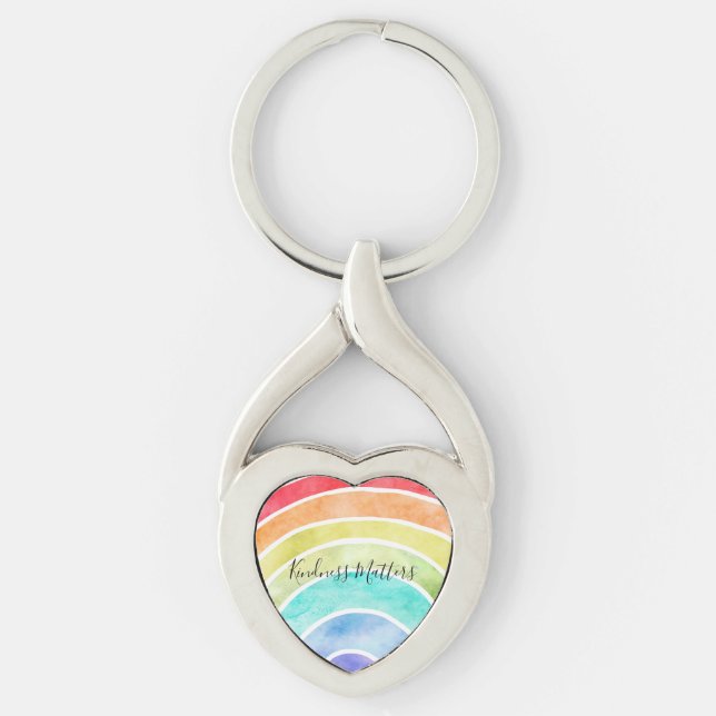 Rainbow personalized inspirational quote keychain (Front)