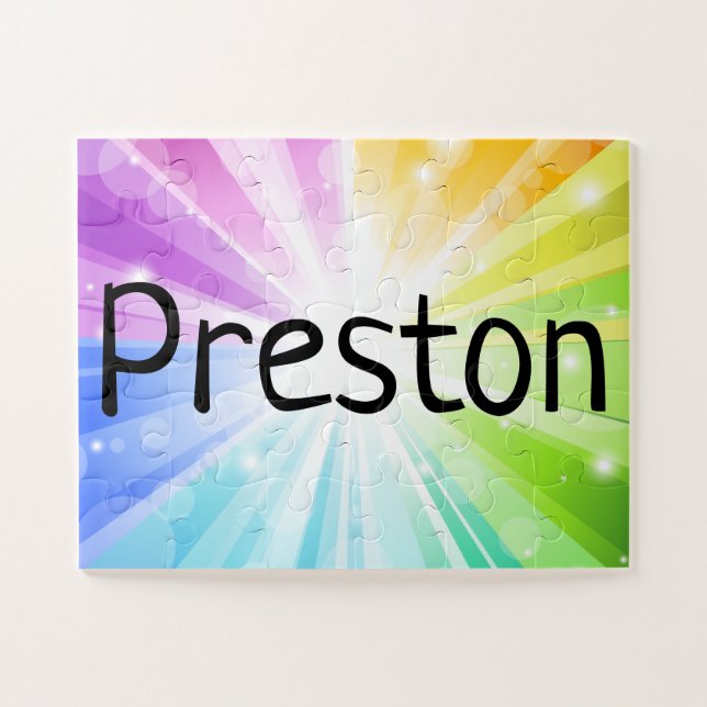 Rainbow Personalized Kids Children's Name Puzzle (Horizontal)